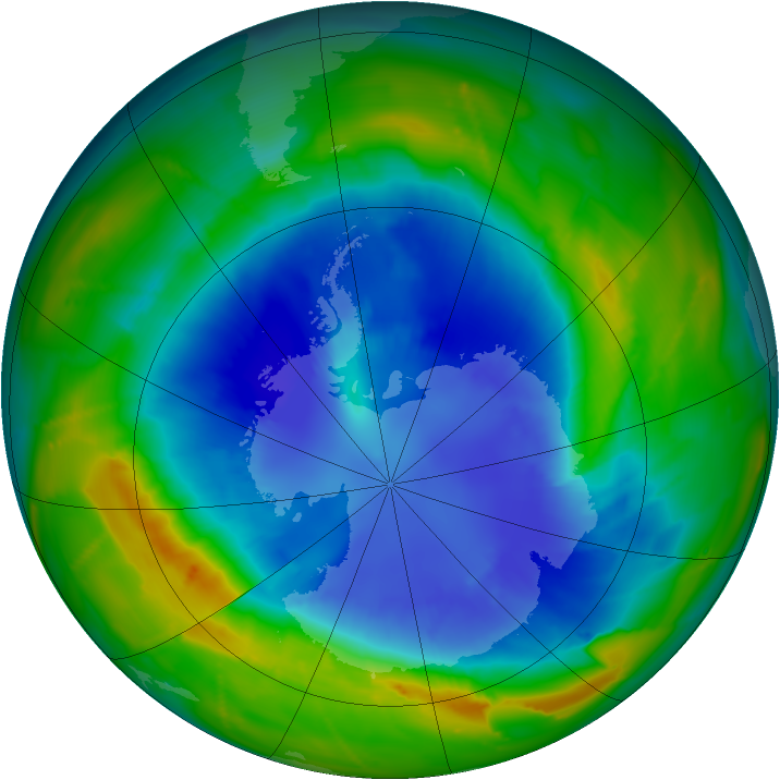 Antarctic ozone map for 05 September 2010